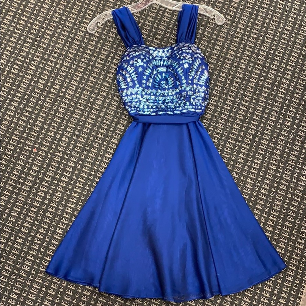 Short royal blue Sherri Hill